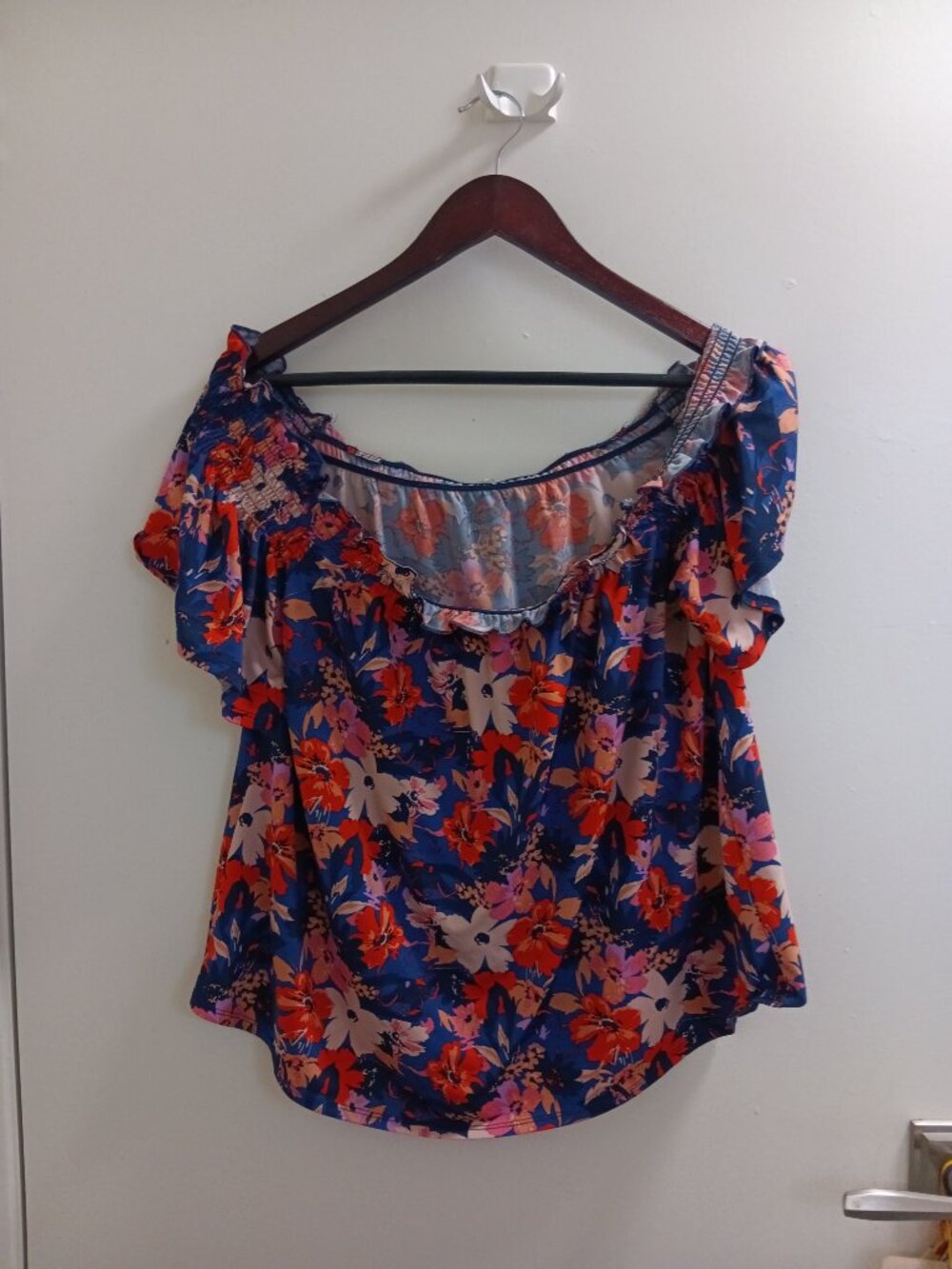 Floral, Short Sleeved, Ladies Blouse